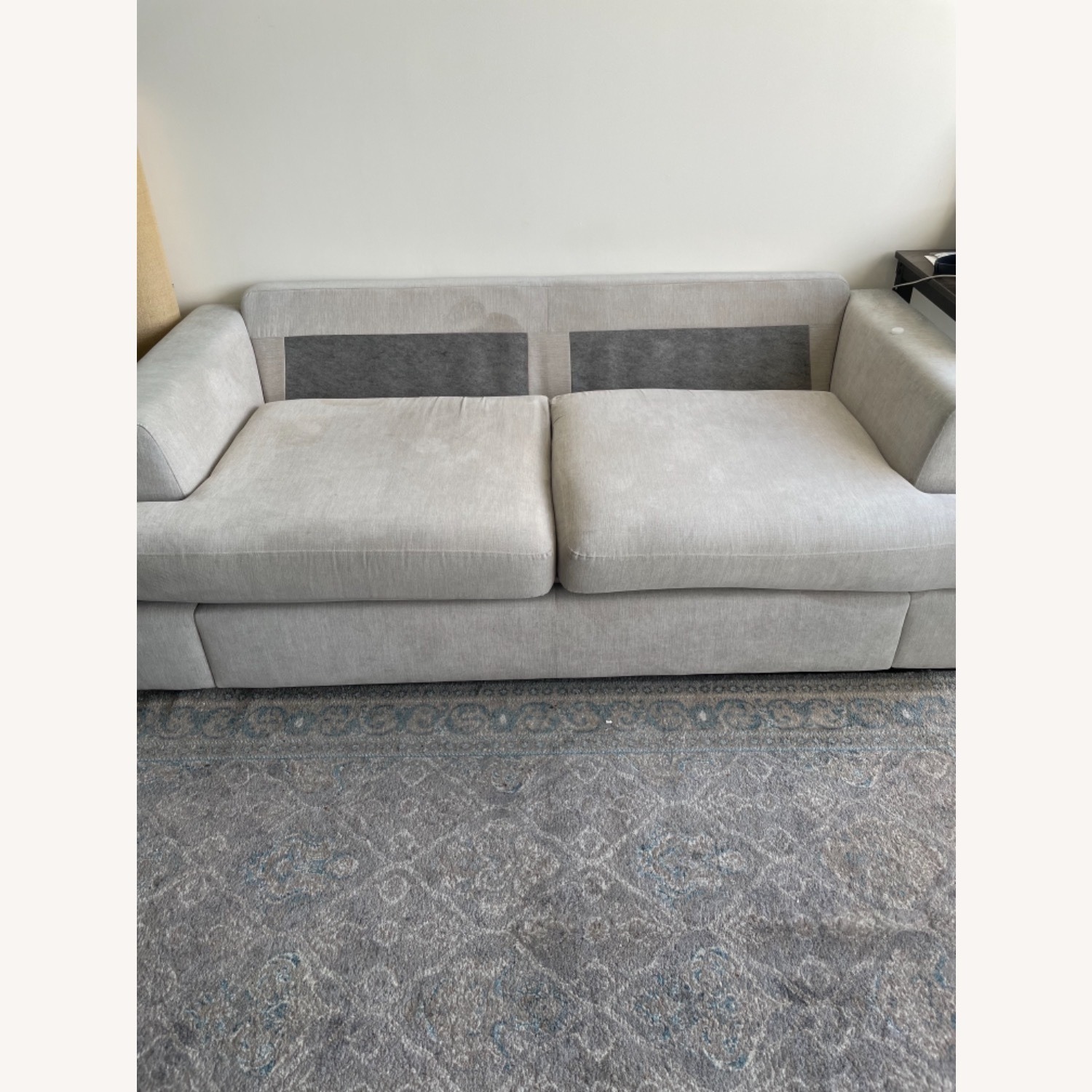 Beige Grey 2 Seater Sleeper Sofa - image-3