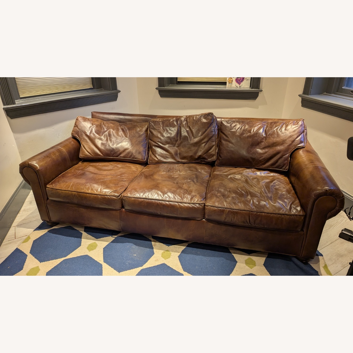 Restoration Hardware Lancaster '96 Dark Brown Sleeper Sofa - image-2