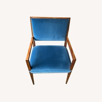 One King's Lane Blue Velvet Armchairs