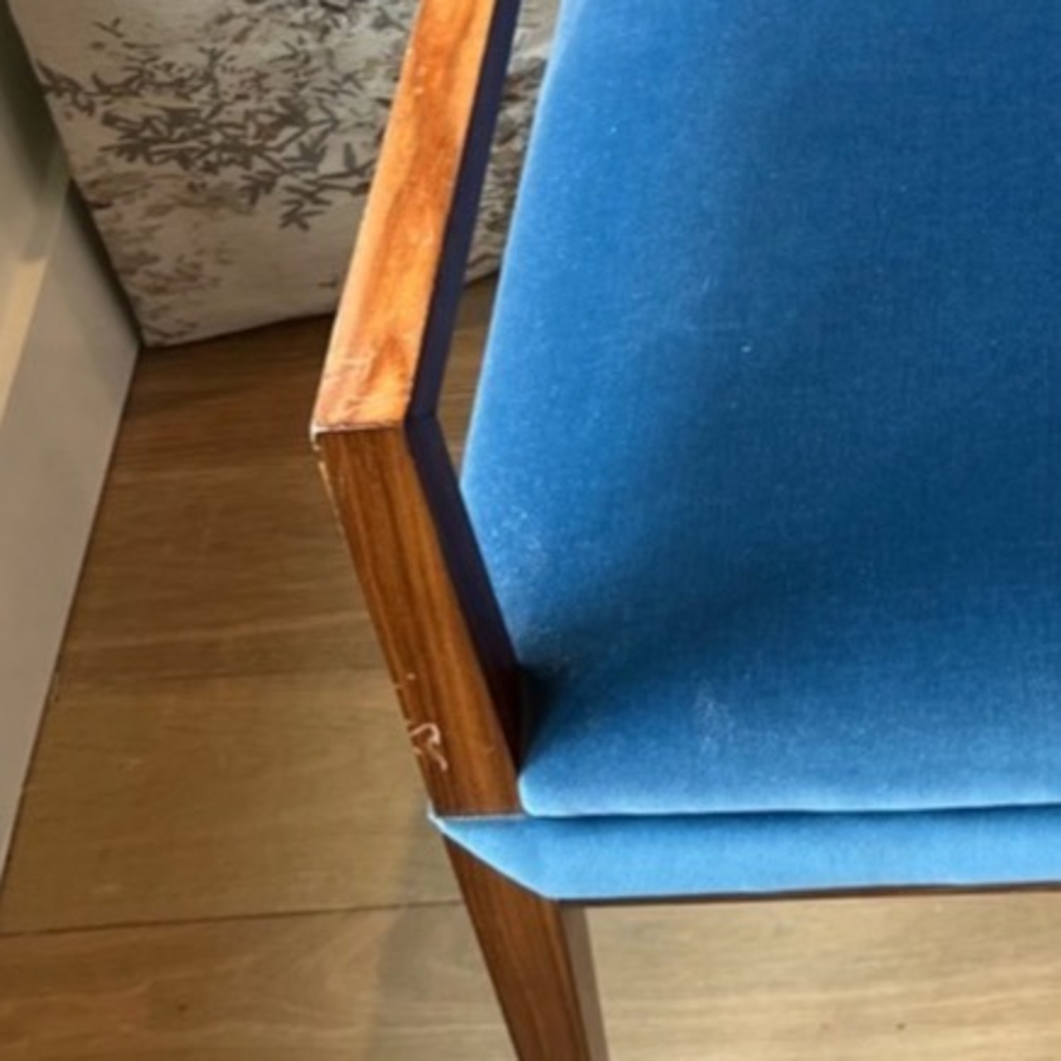 One King's Lane Blue Velvet Armchairs - image-3