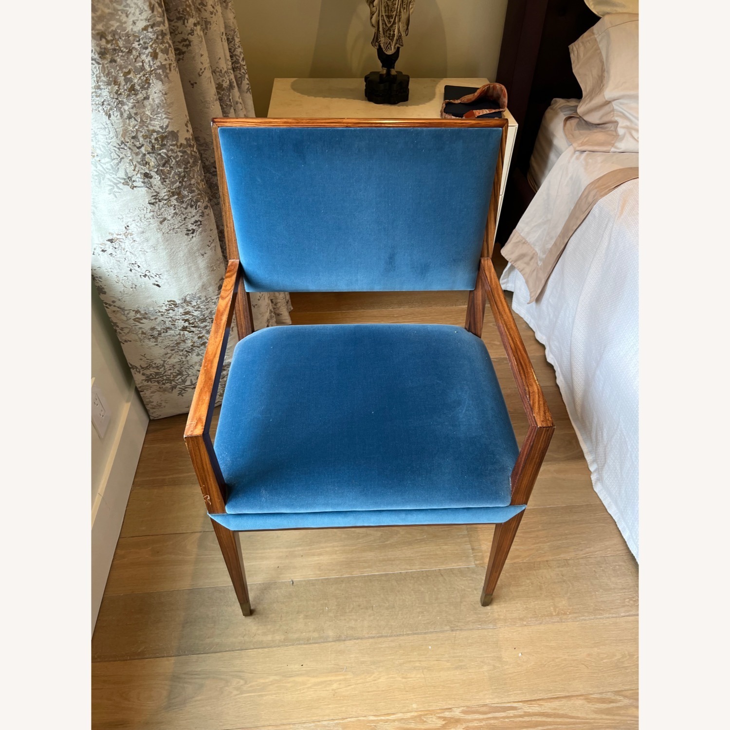 One King's Lane Blue Velvet Armchairs - image-5