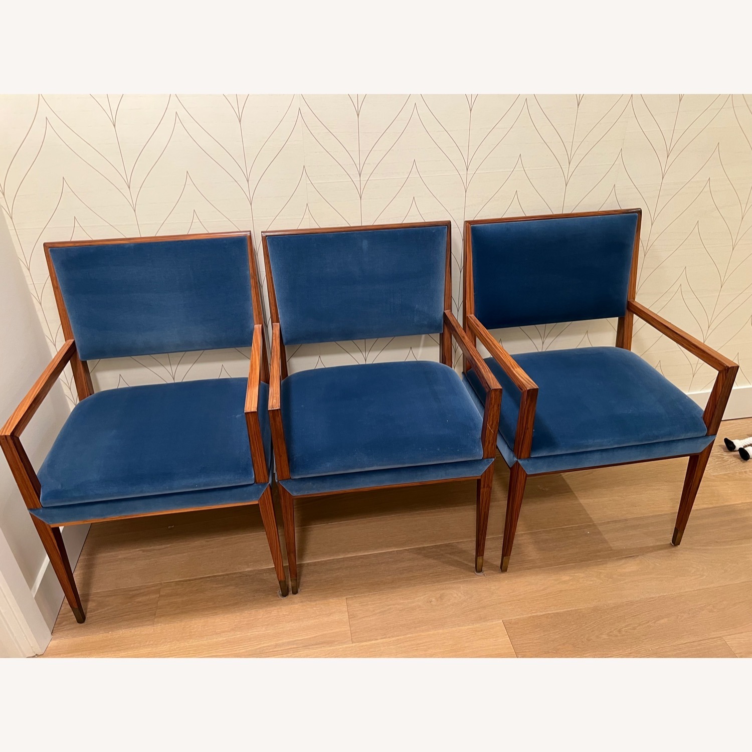 One King's Lane Blue Velvet Armchairs - image-6