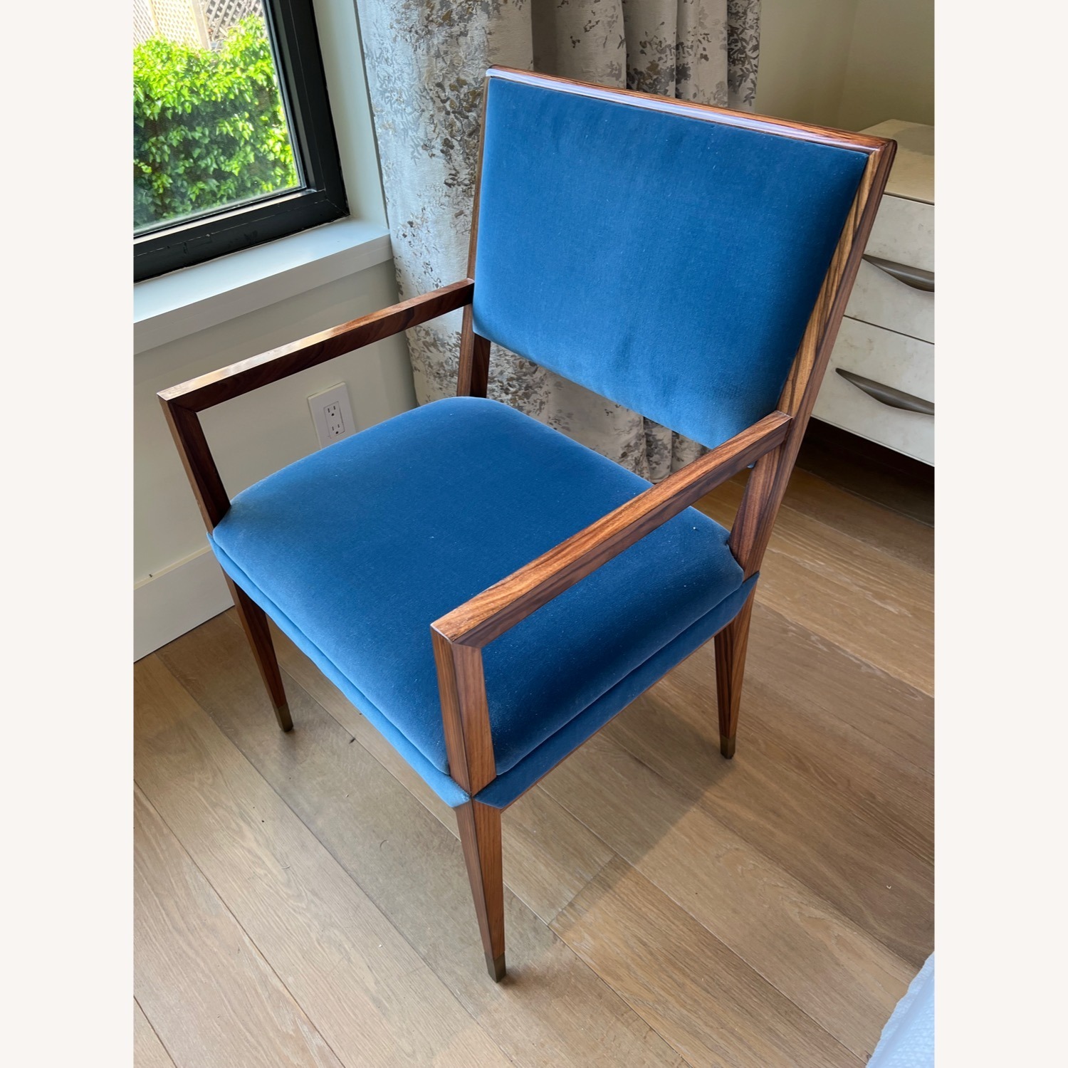 One King's Lane Blue Velvet Armchairs - image-1