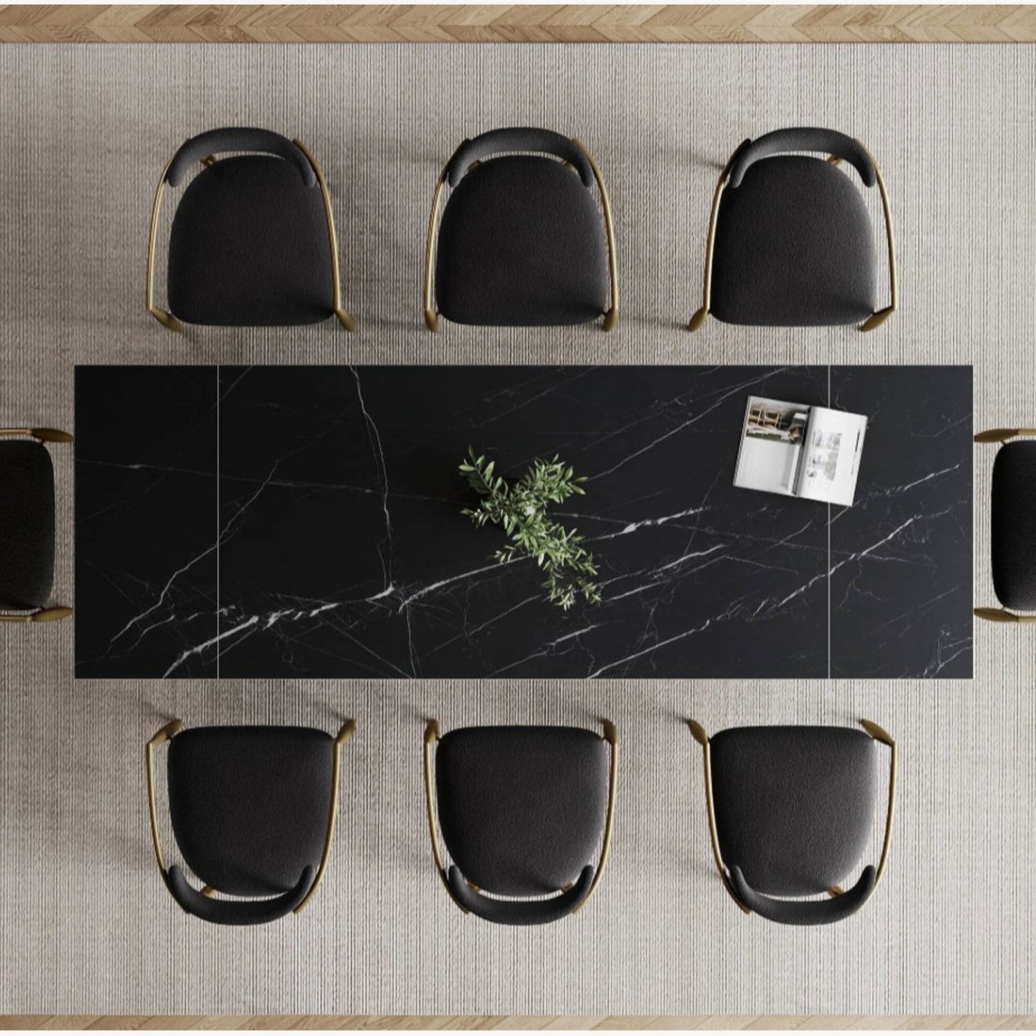 Wayfair Extendable Stone Top Dining Set Fabric Chairs - image-1