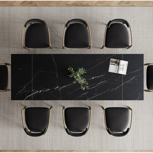 Used Wayfair Extendable Stone Top Dining Set Fabric Chairs for sale on AptDeco