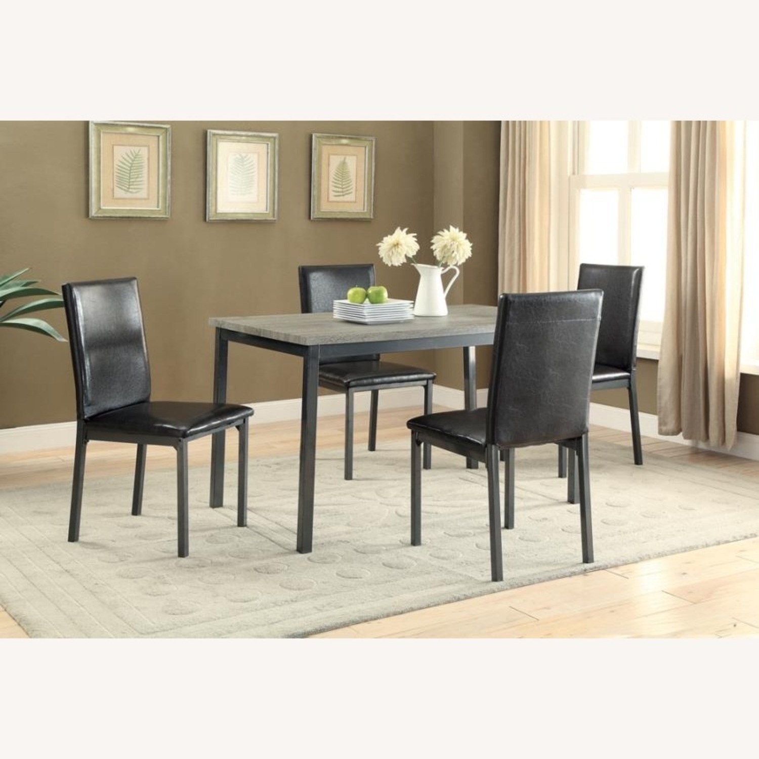 Target Dining Table In Weathered Wood & Black Metal Base - image-2
