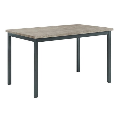 Used Target Dining Table In Weathered Wood & Black Metal Base for sale on AptDeco