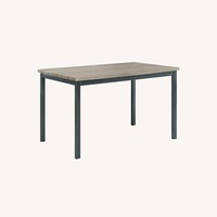 Target Dining Table In Weathered Wood & Black Metal Base