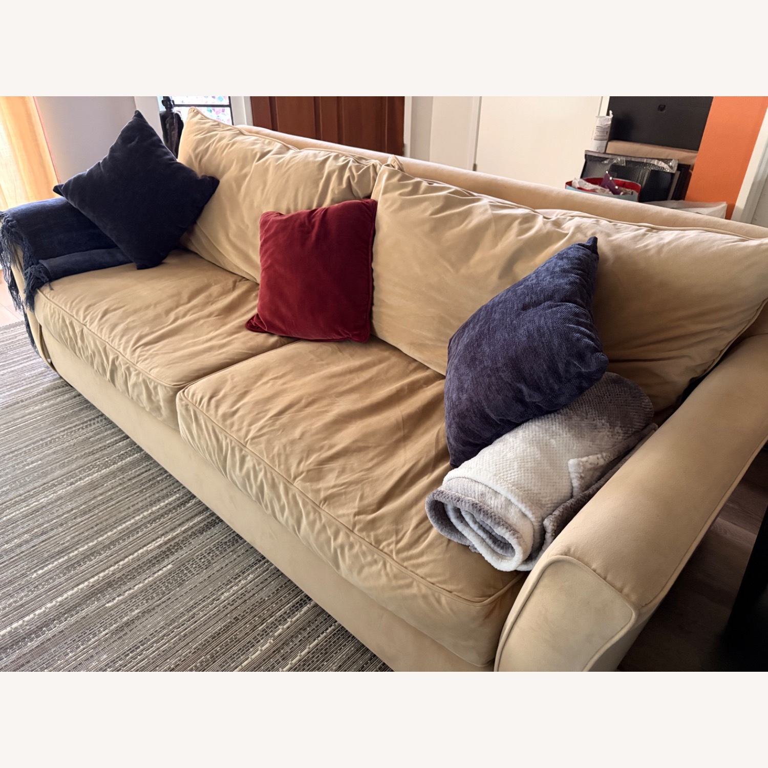 Redecorating-Comfy Beige Sofa - image-1