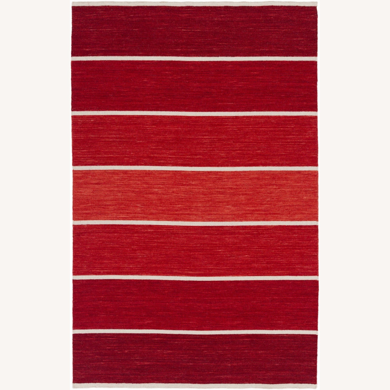 Crate & Barrel Striped Red Rug - image-4