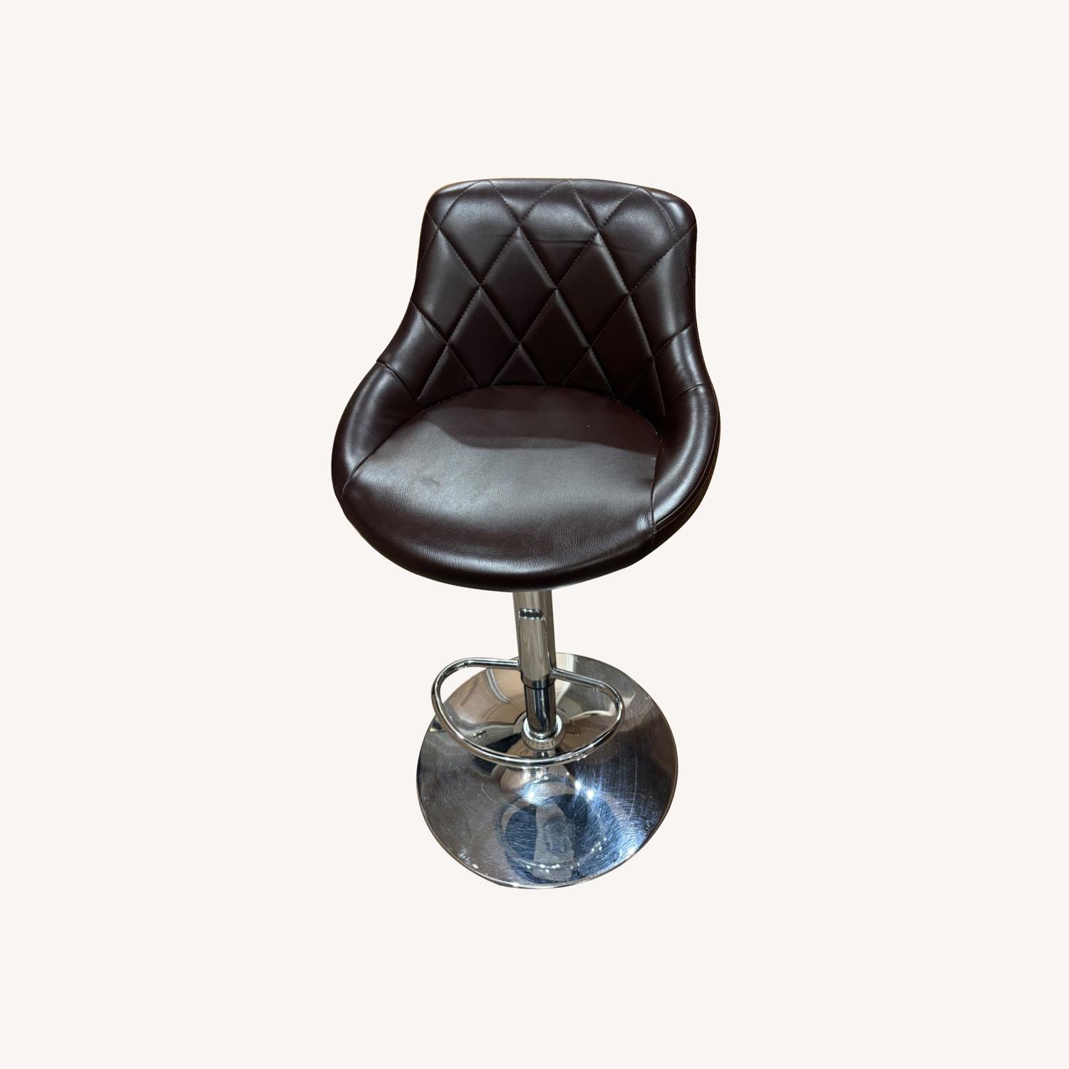 Dark Brown Leather Stools - image-0