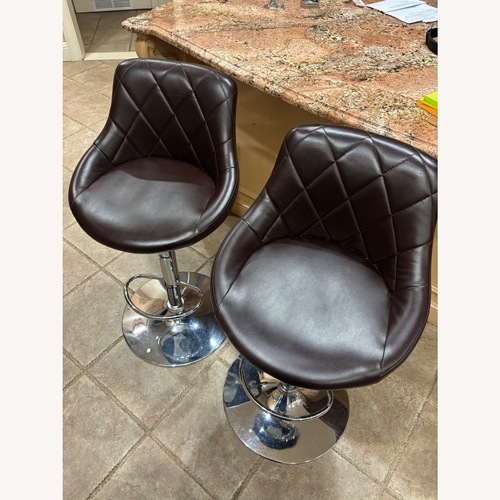 Used Dark Brown Leather Stools for sale on AptDeco