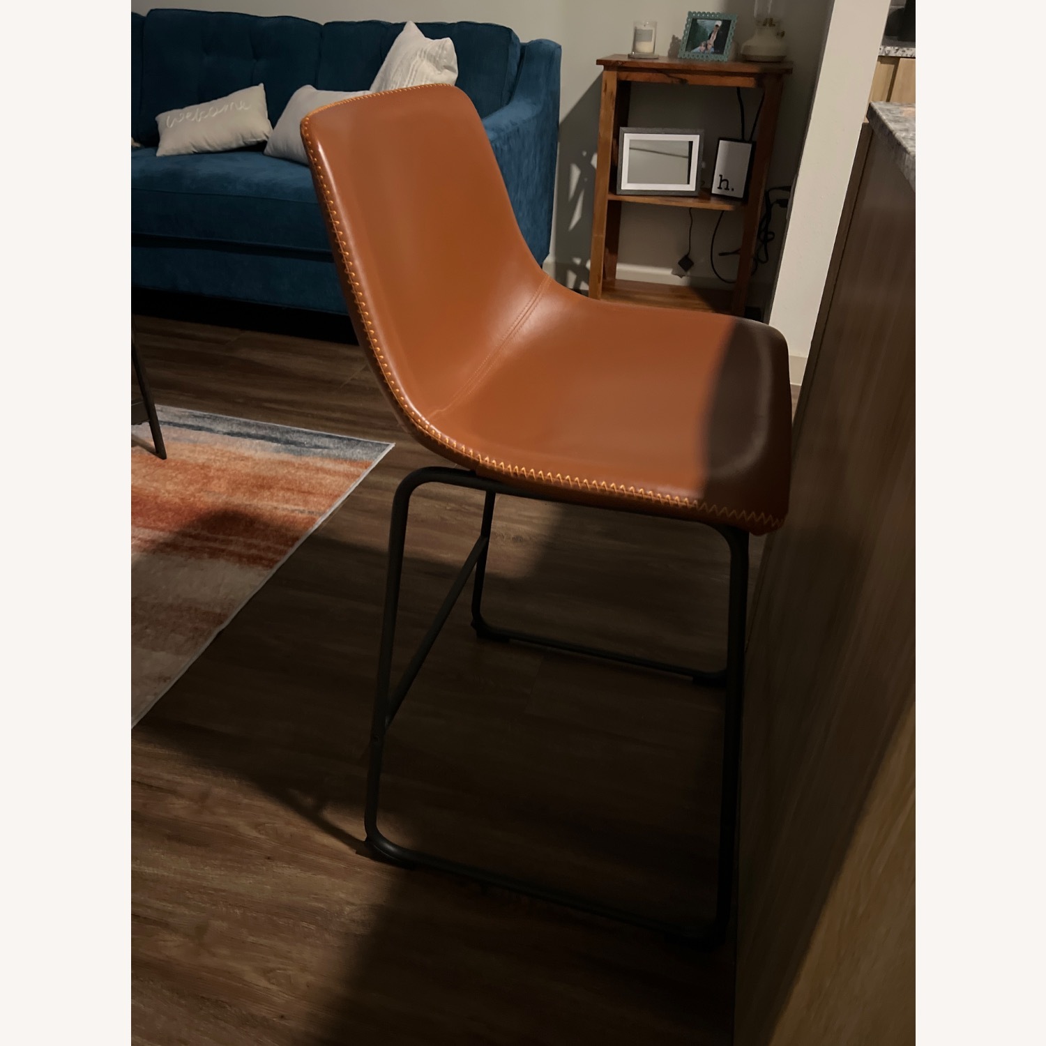 Amazon Light Brown Leather Dining Chairs - image-1