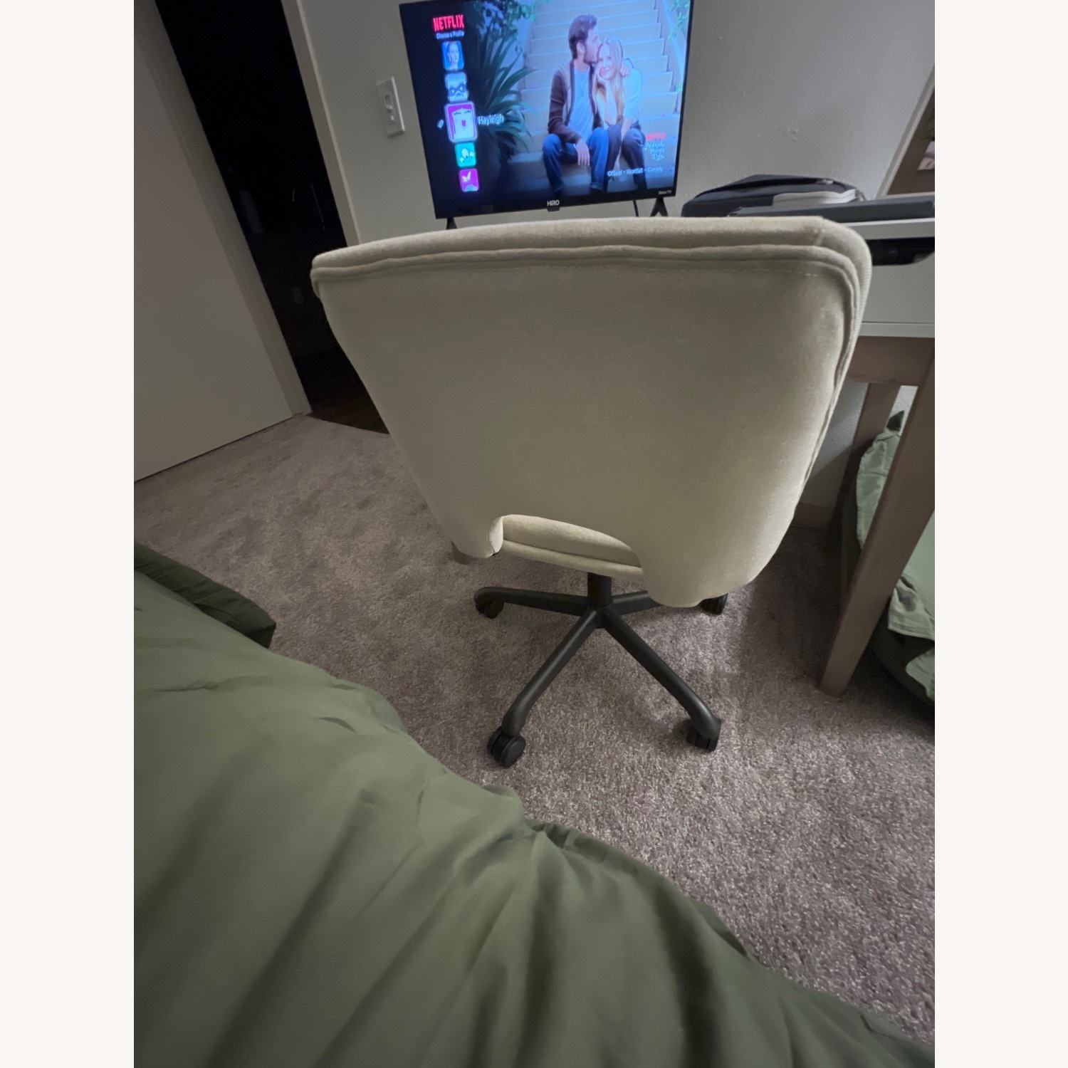 World Market Natural Fabric Office Chair - image-3