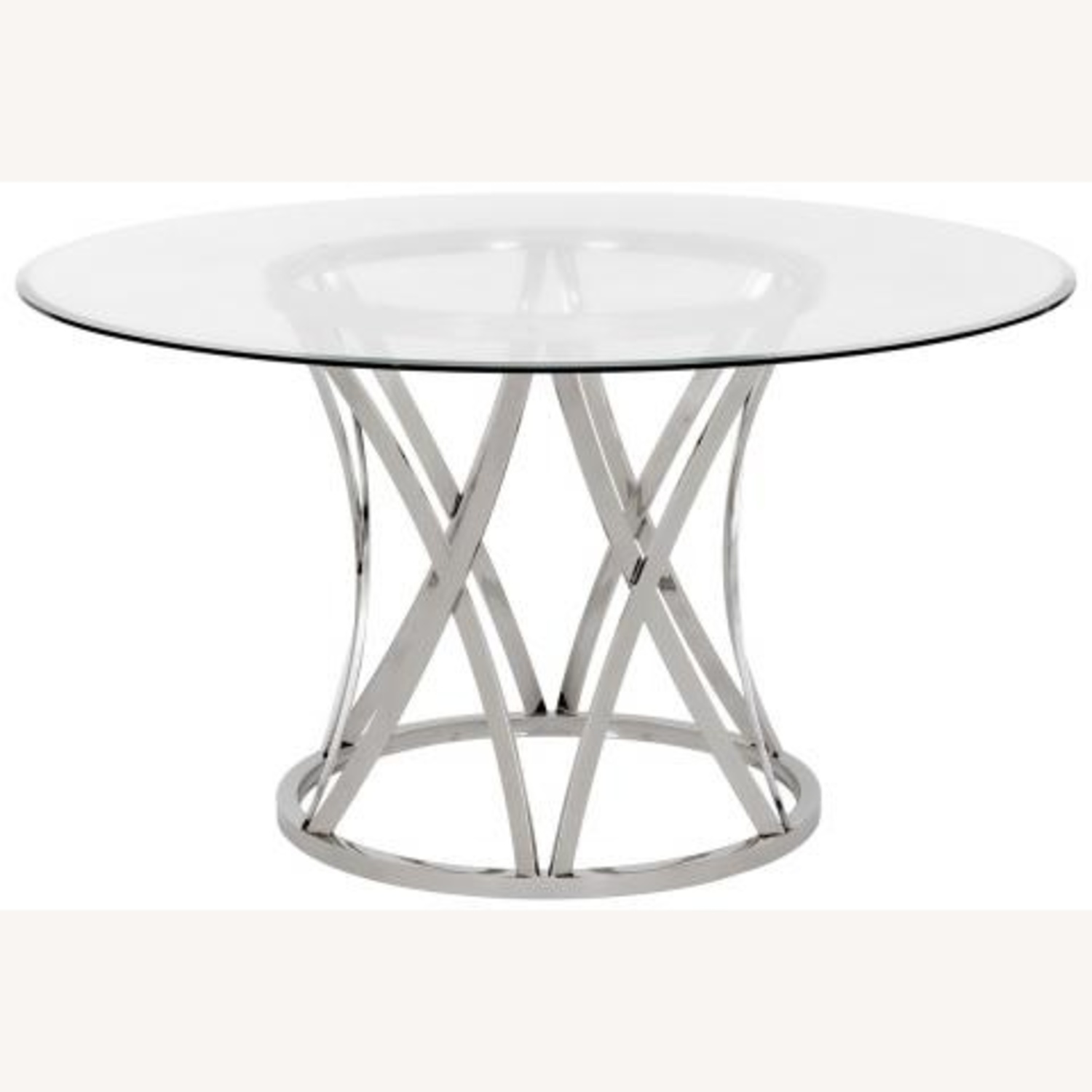 Kyrie Transparent Glass Dining Table With Chrome Base - image-3