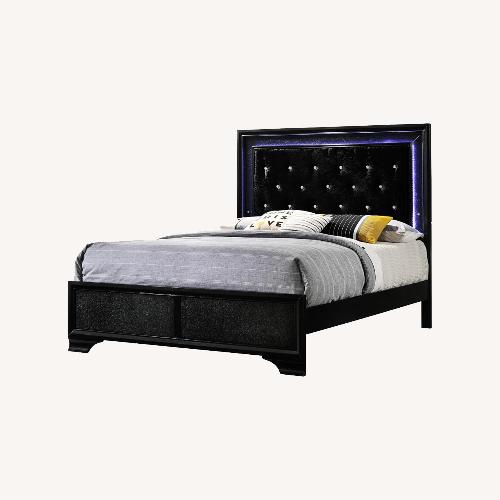 Used Wayfair Black Fabric King Bed for sale on AptDeco