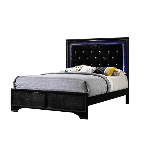 Used Wayfair Black Fabric King Bed for sale on AptDeco
