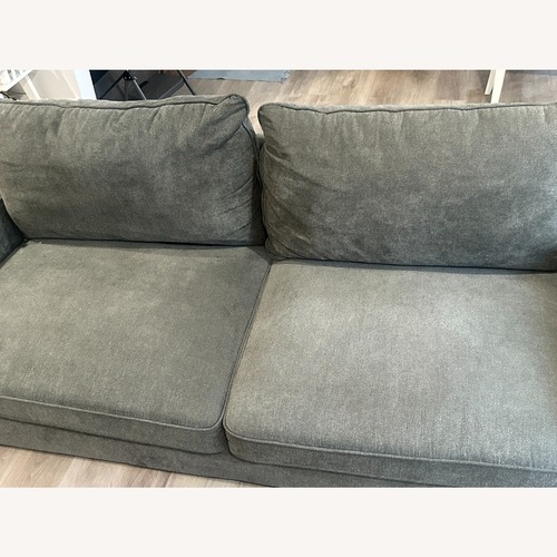 Used Living Spaces Dark Gray Fabric 2 Seater Sofa for sale on AptDeco
