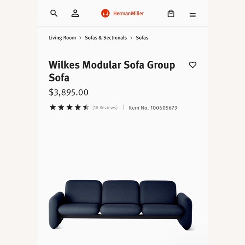 Used Herman Miller Wilkes Modular 3-Seater Sofa for sale on AptDeco