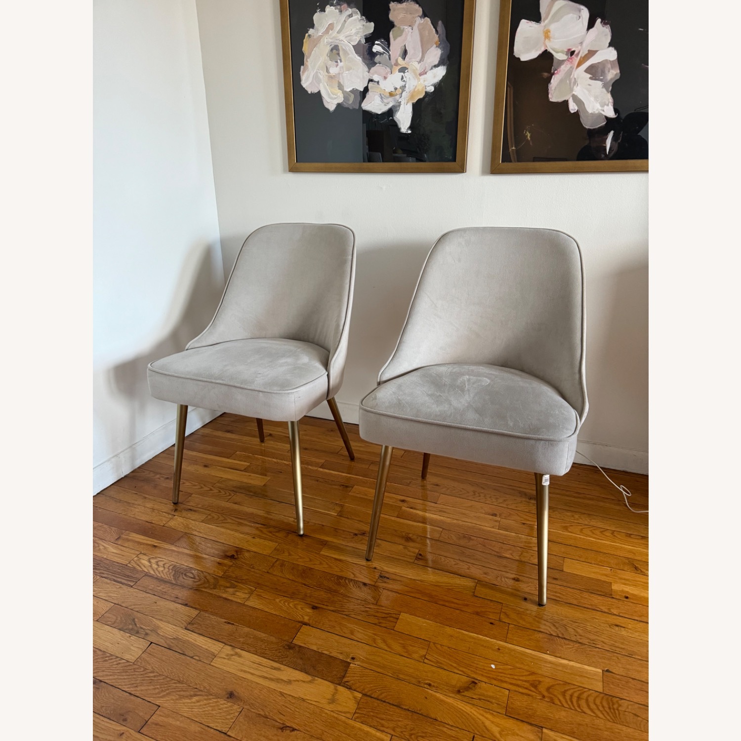 West Elm Light Gray Dining Chairs - image-1