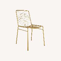 CB2 Alpha Brass Dining Chair