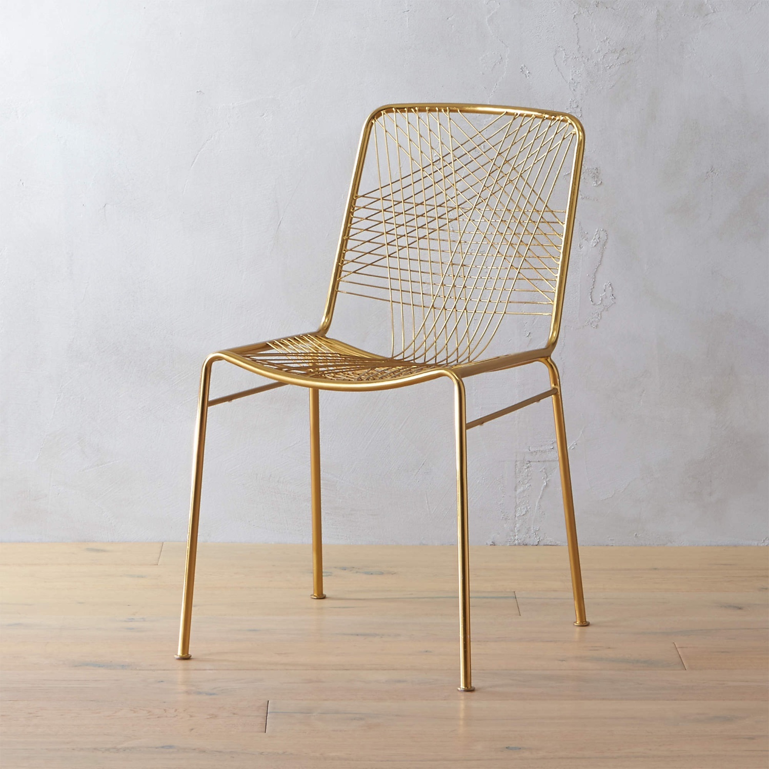 CB2 Alpha Brass Dining Chair - image-0