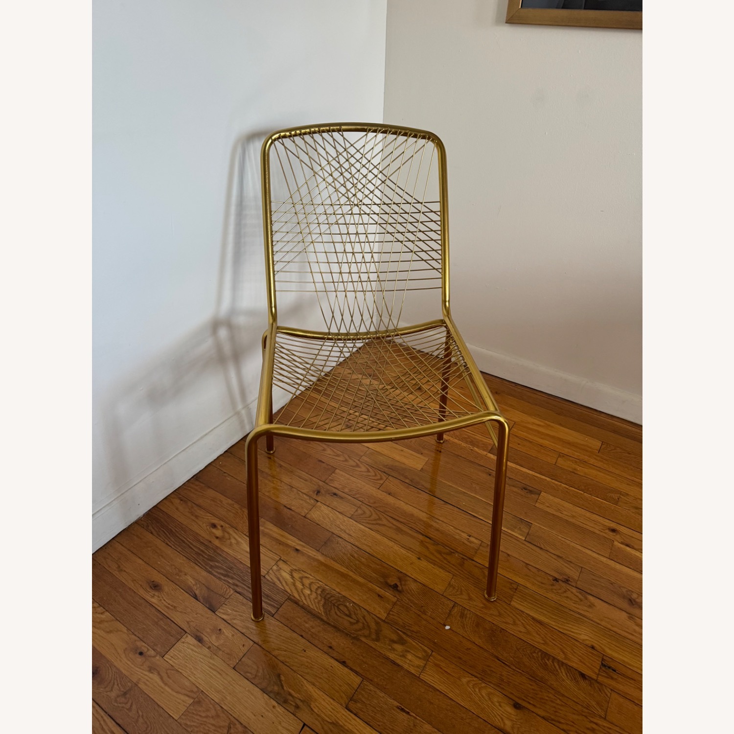 CB2 Alpha Brass Dining Chair - image-1