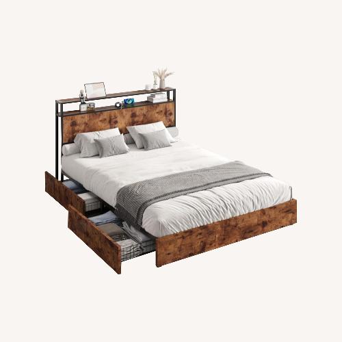Used Amazon Dark Brown Wood Full Bed for sale on AptDeco