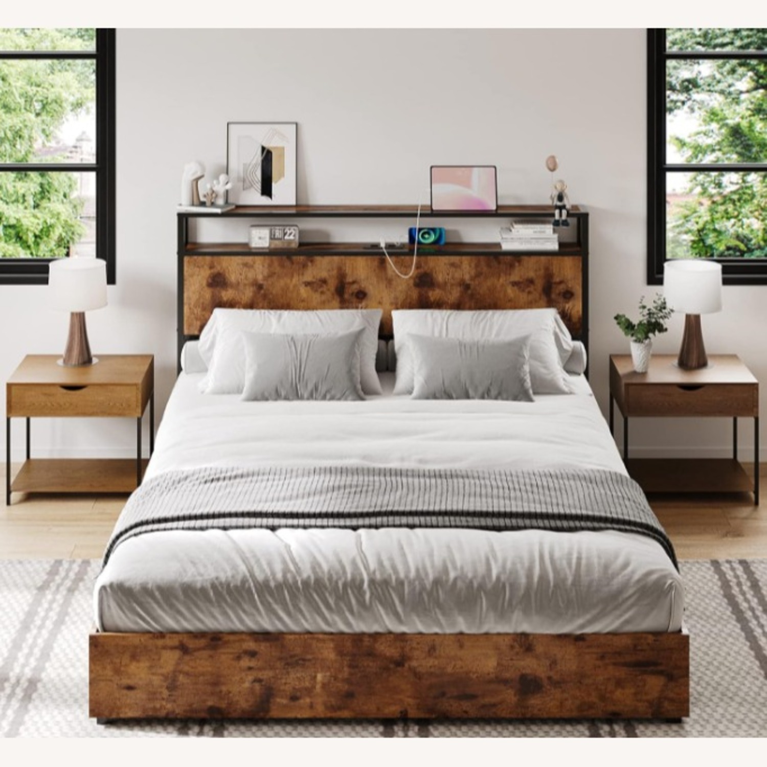 Amazon Dark Brown Wood Full Bed - image-4