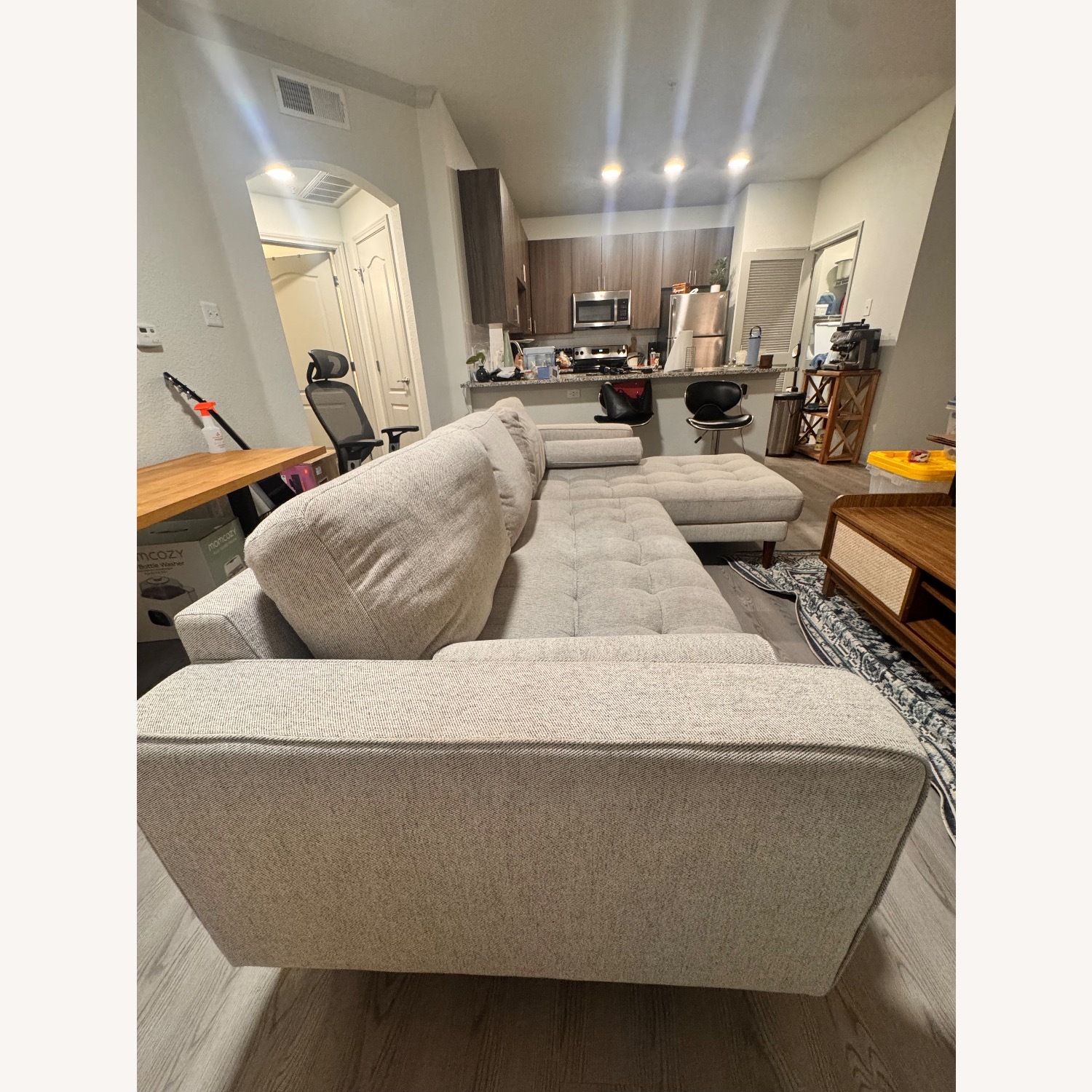 Oliver Space Breuer Light Gray Fabric 2 Piece Sectional - image-3