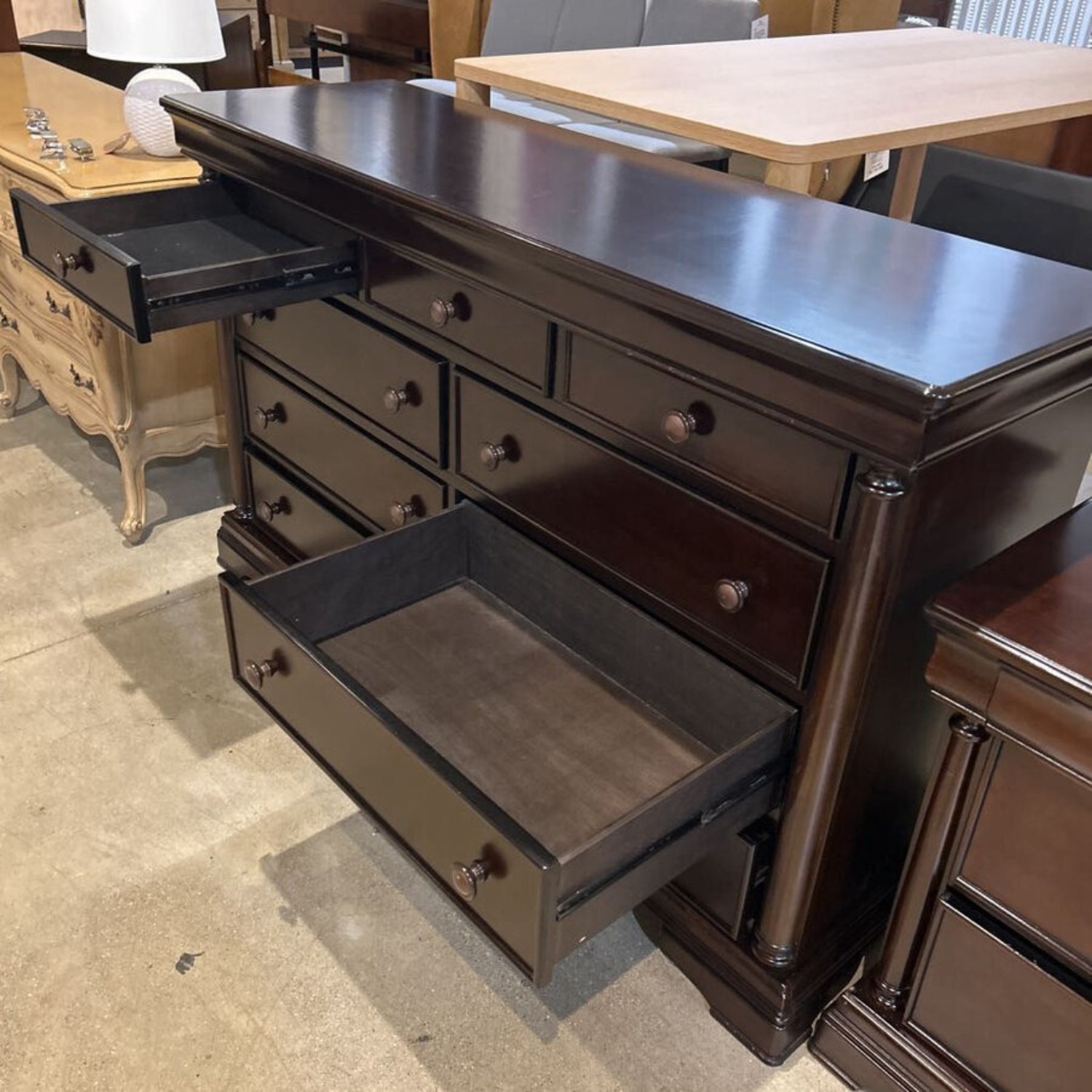 Ashley Furniture Cherry Brown 9-Drawer Dresser - image-3