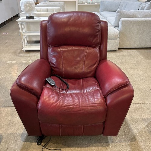 Used La-Z-Boy Leather Rocker Power Recliner Maroon for sale on AptDeco