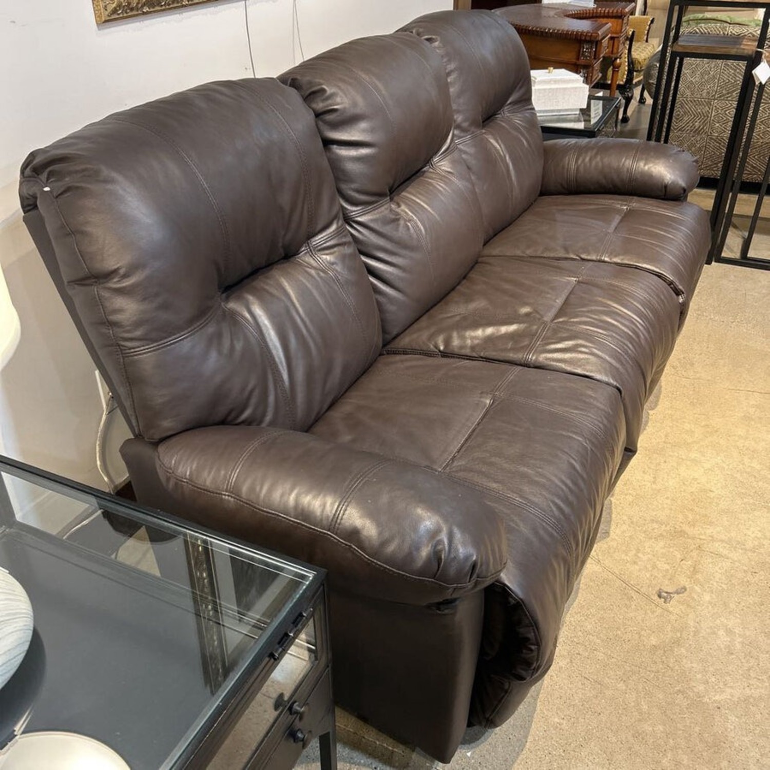Chairs Inc Leather 3-Seat Power Recliner Sofa - image-1