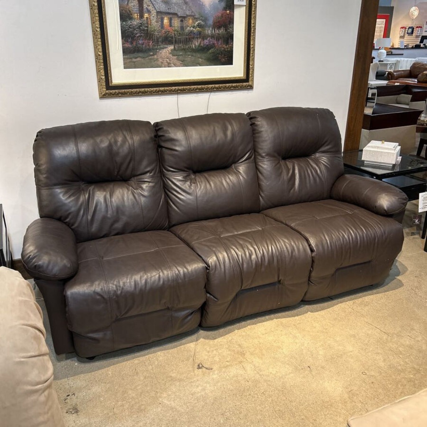 Chairs Inc Leather 3-Seat Power Recliner Sofa - image-0