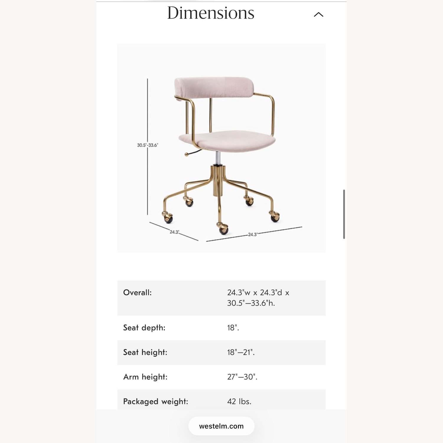 West Elm Lenox Swivel Office Chair - image-2