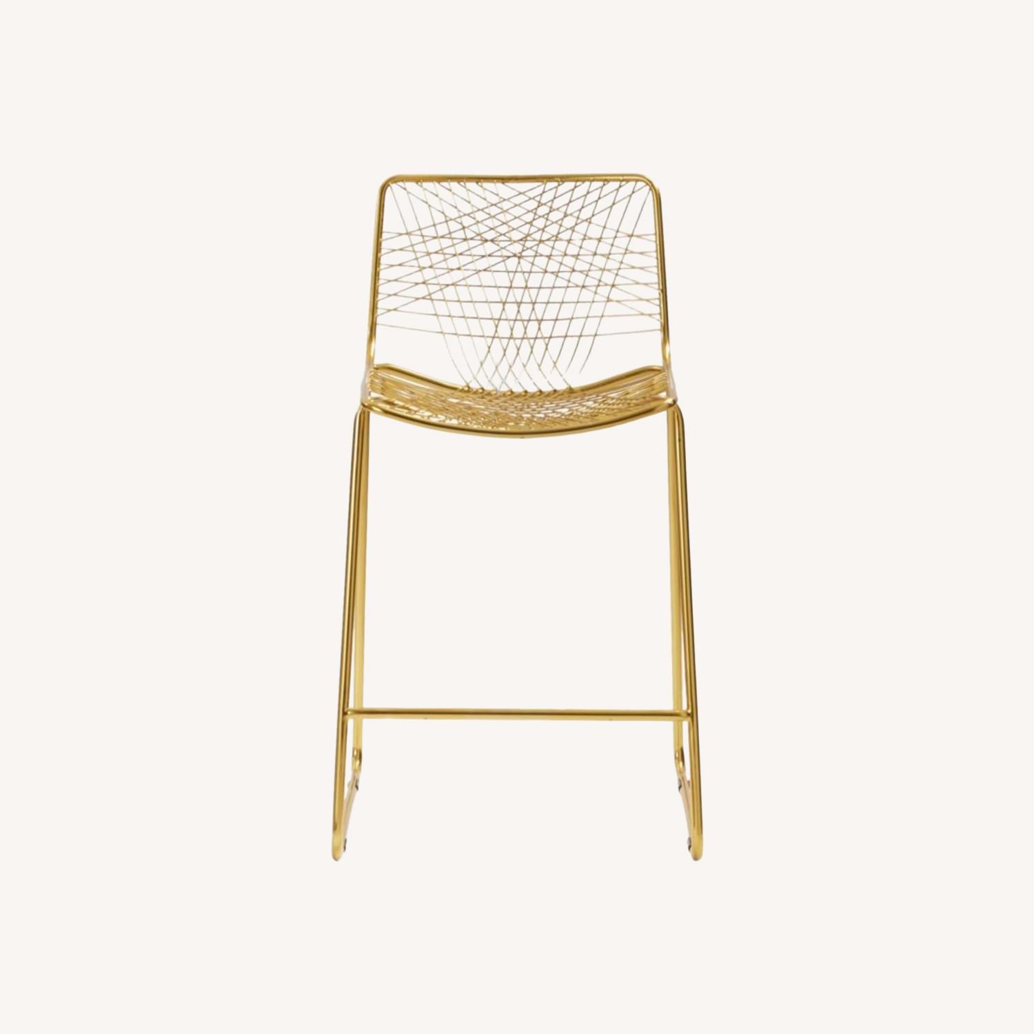 CB2 Alpha Brass Metal Bar Stools - image-0