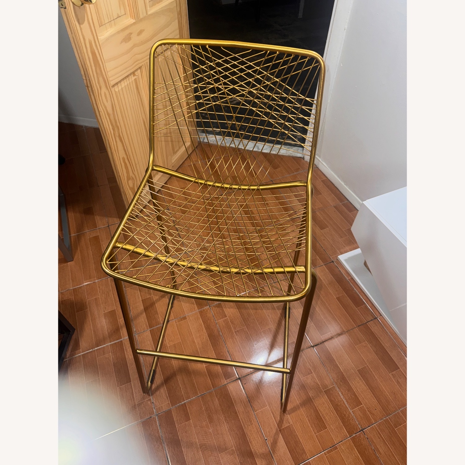 CB2 Alpha Brass Metal Bar Stools - image-2