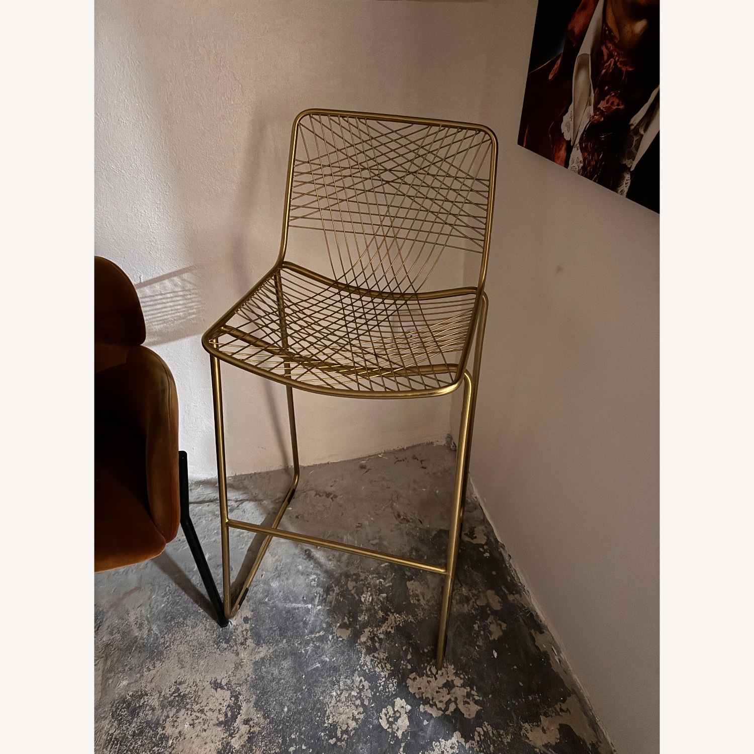 CB2 Alpha Brass Metal Bar Stools - image-4