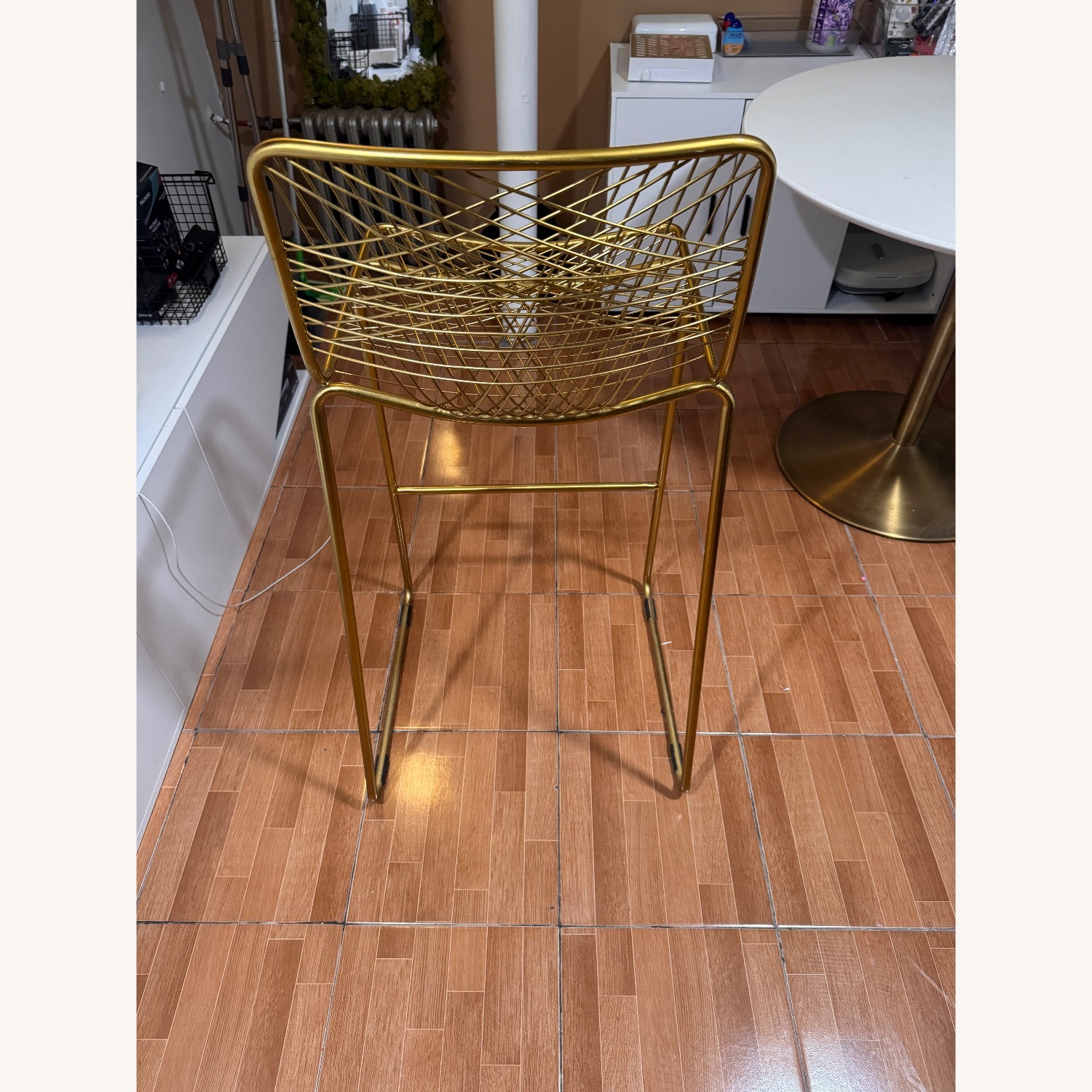 CB2 Alpha Brass Metal Bar Stools - image-3