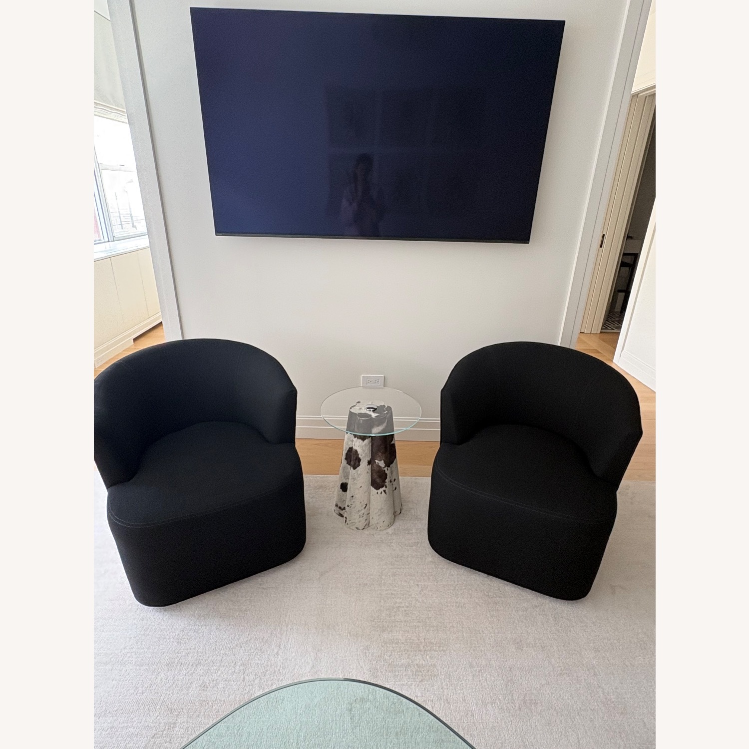 Restoration Hardware Arden Black Fabric Accent Chairs - image-5