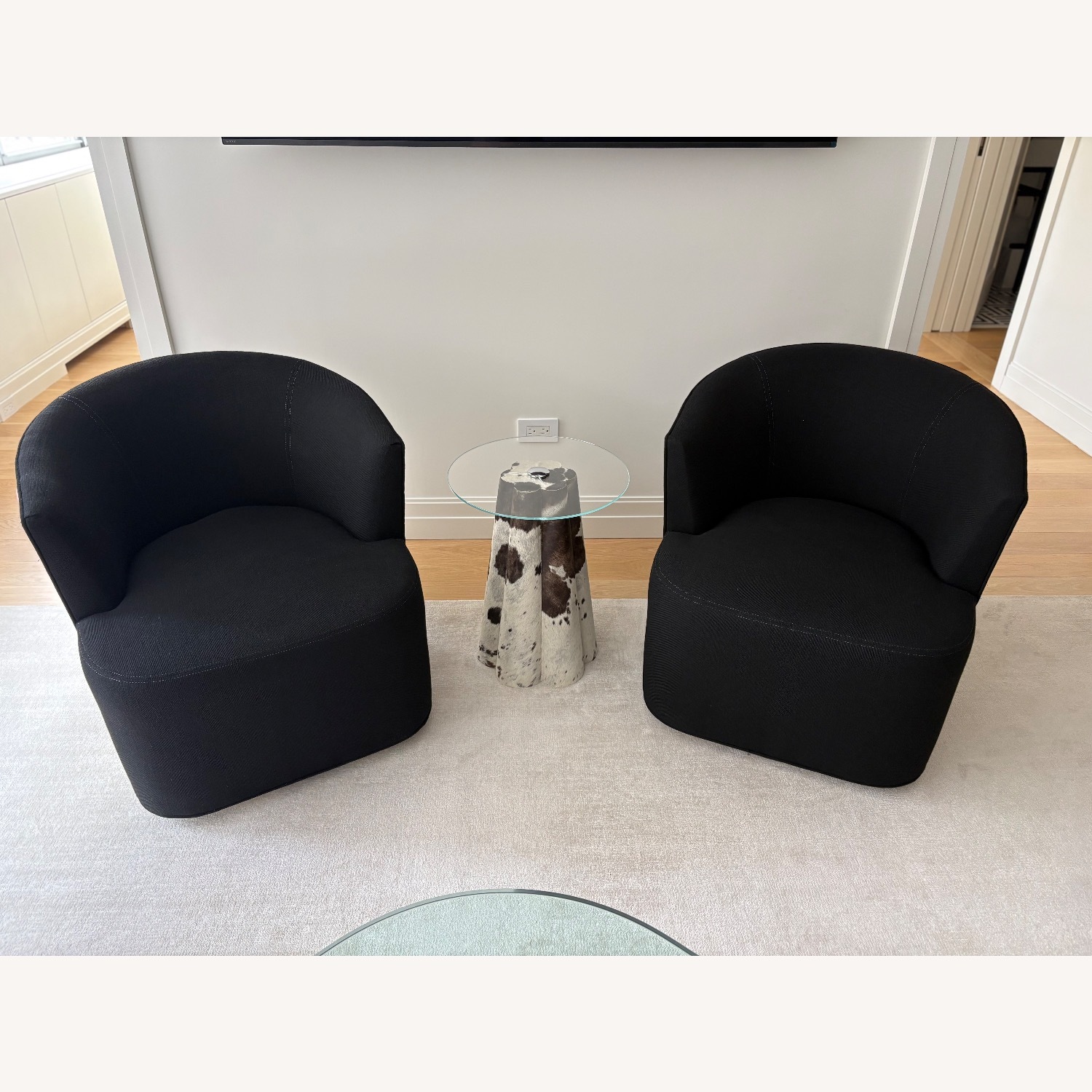 Restoration Hardware Arden Black Fabric Accent Chairs - image-2