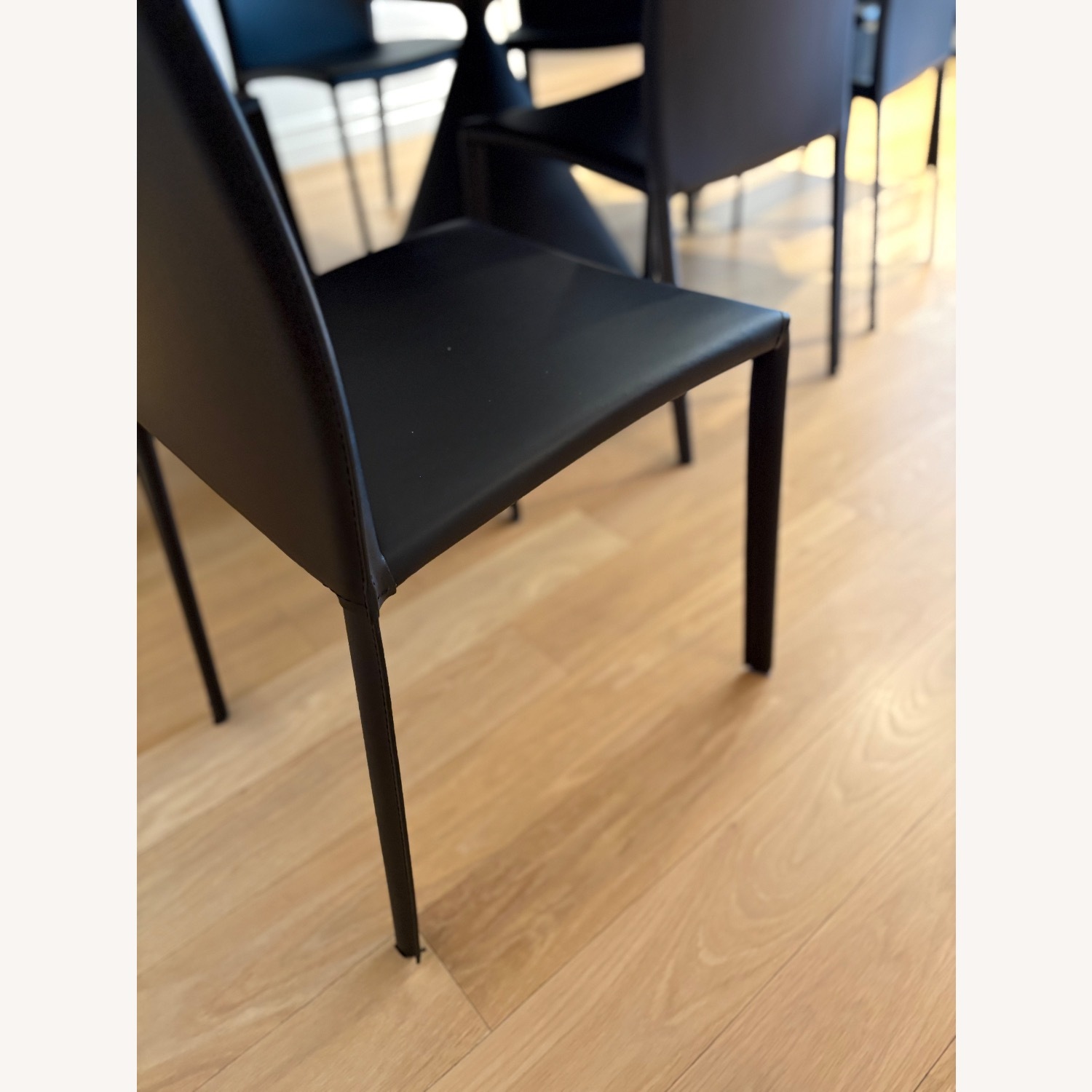EQ3 Acel Black Leather Dining Chairs - image-2