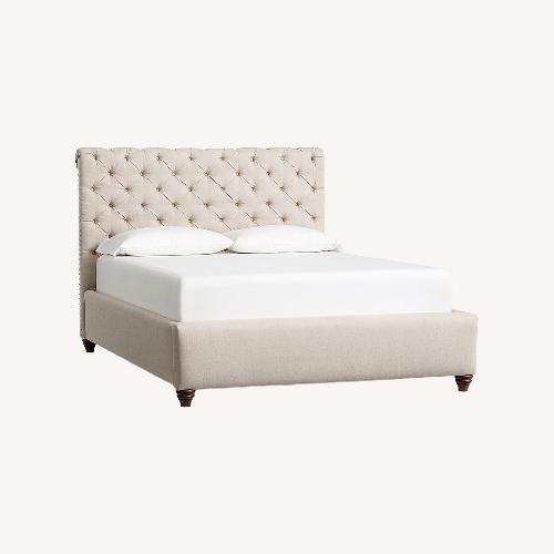 Used Pottery Barn Natural Fabric King Bed for sale on AptDeco