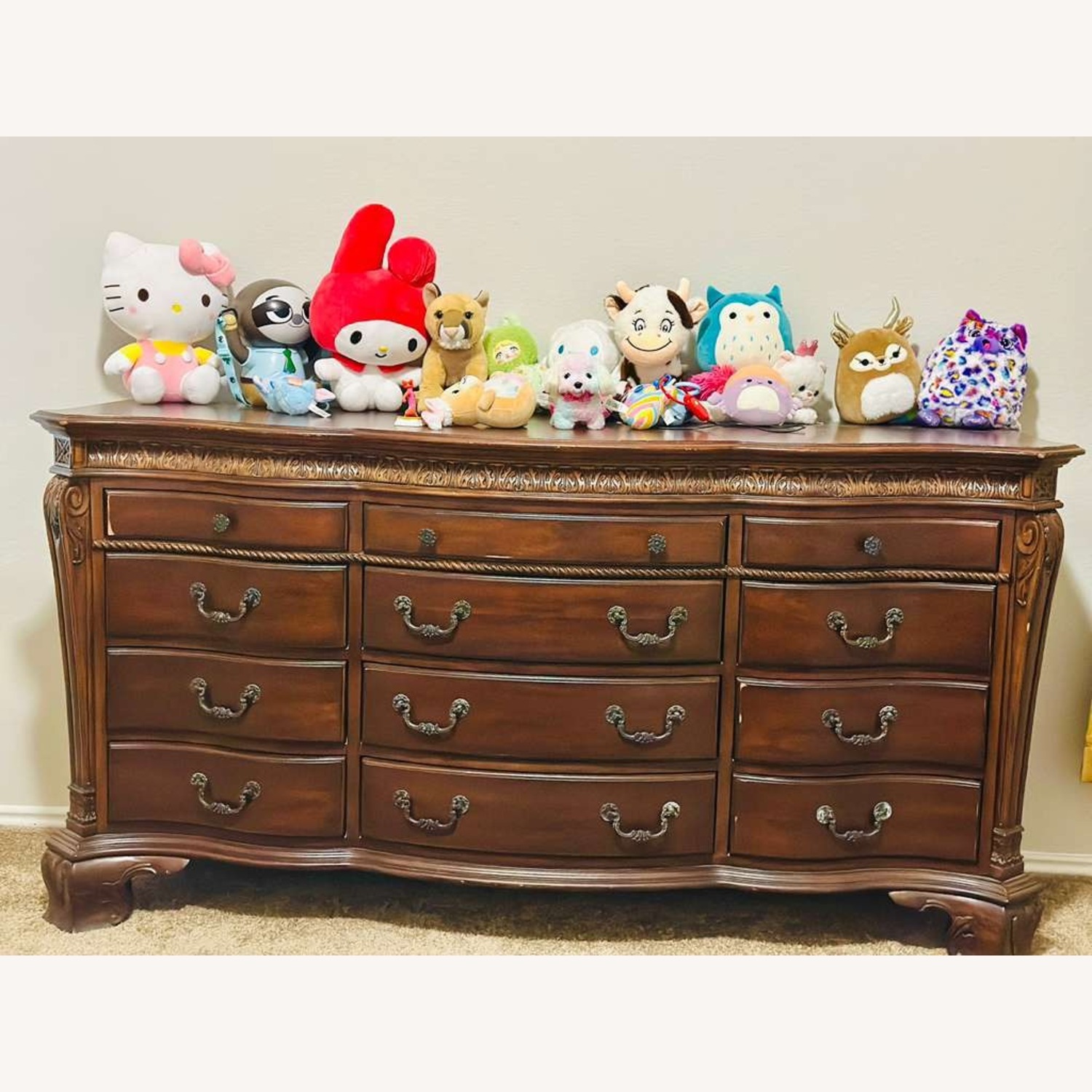 Wood Dresser with Mirror - image-1