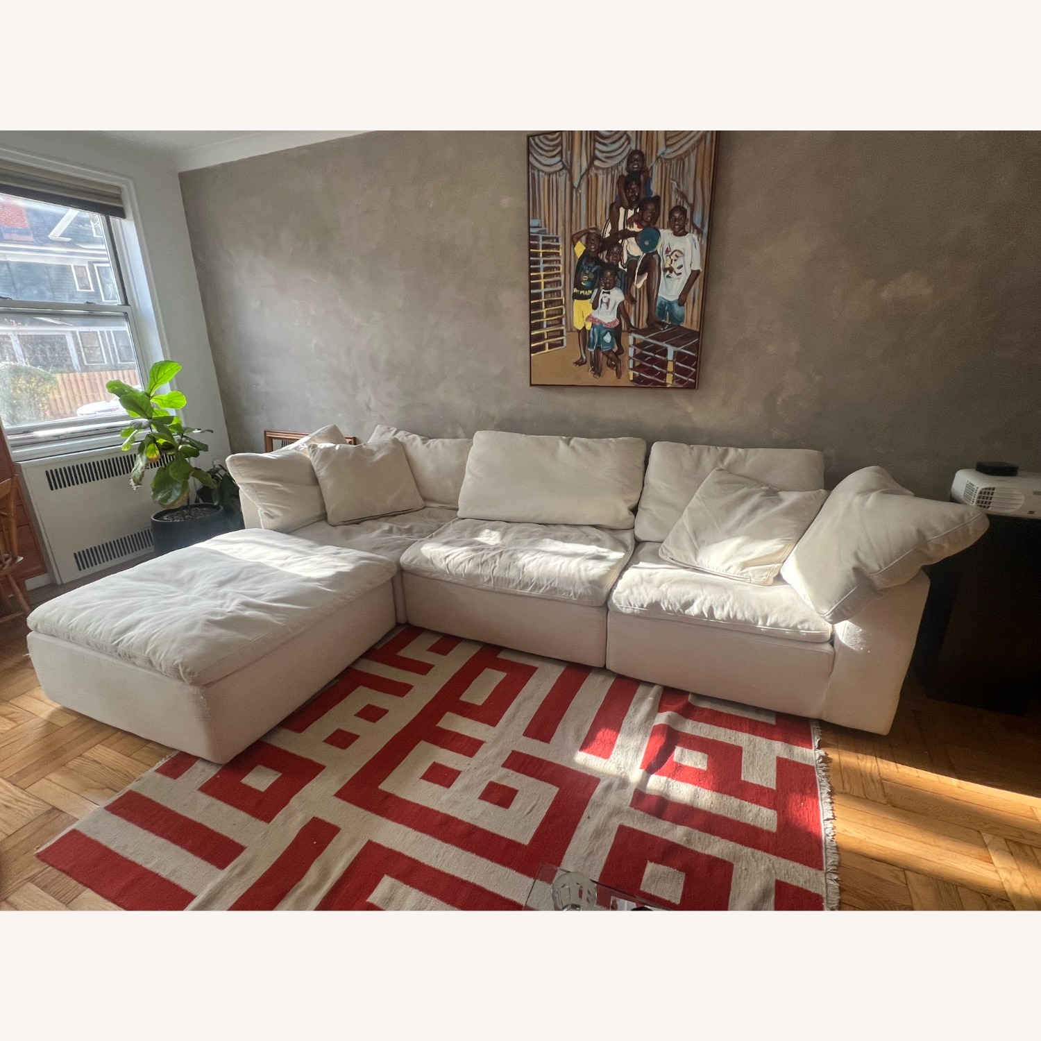 Neutral Bryant Modular Sectional with Ottoman - image-1