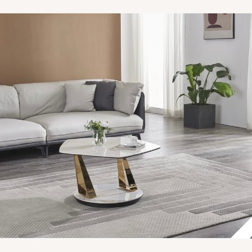 Used J&M Furniture Orleans White Metal Coffee Table for sale on AptDeco