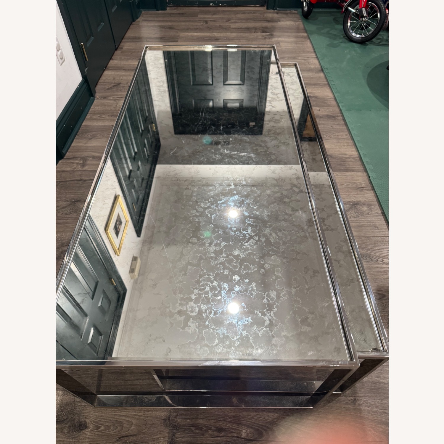 Restoration Hardware Nesting Silver Coffee Tables - image-2