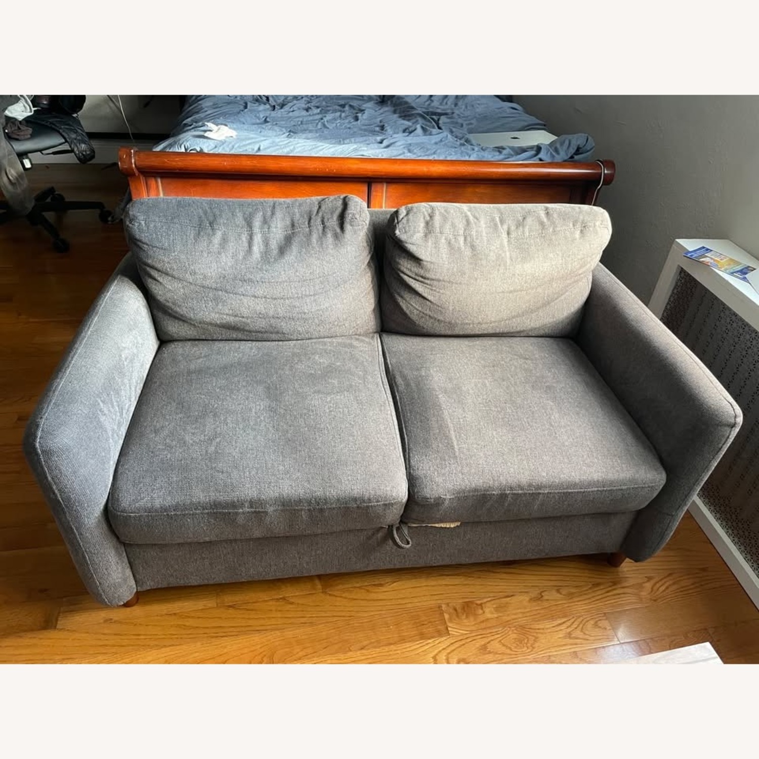 Linen Flared Arm Loveseat with Storage - image-1