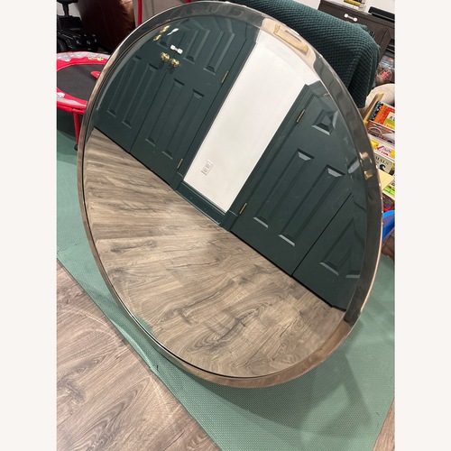 Used Pottery Barn Polished Chrome Wall Mirror for sale on AptDeco