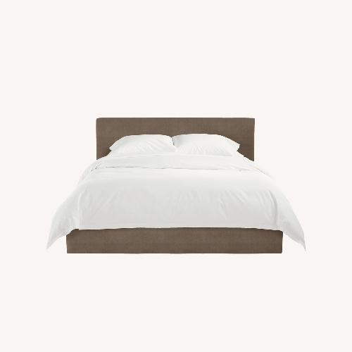 Used Room & Board Dark Brown Fabric Queen Platform Bed  for sale on AptDeco